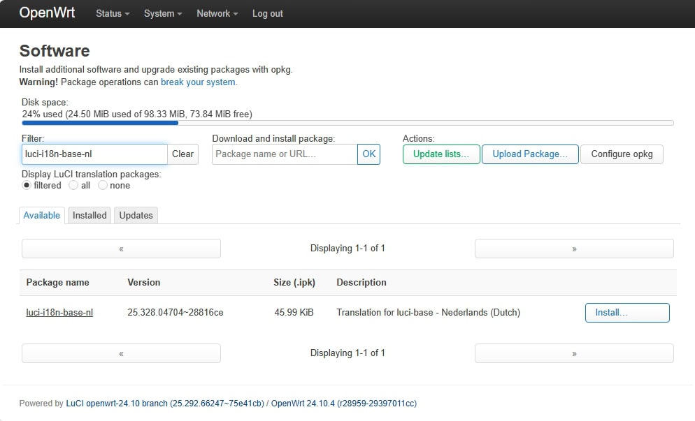 OpenWrt-router voor meerdere netwerken - taal