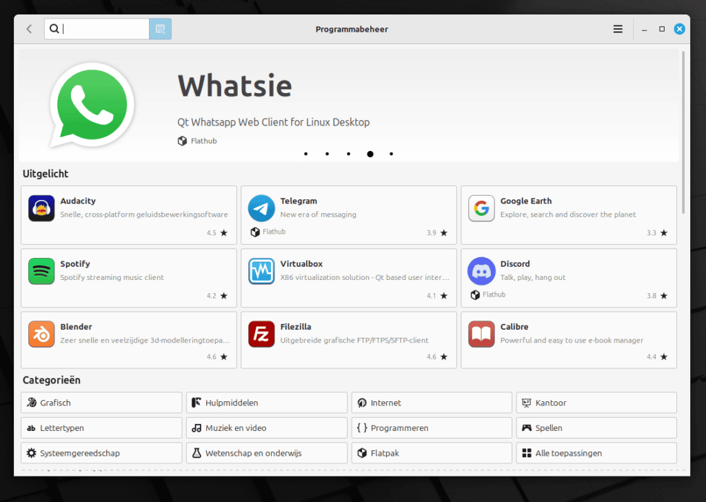 opensource werken met Linux Mint - programmabeheer