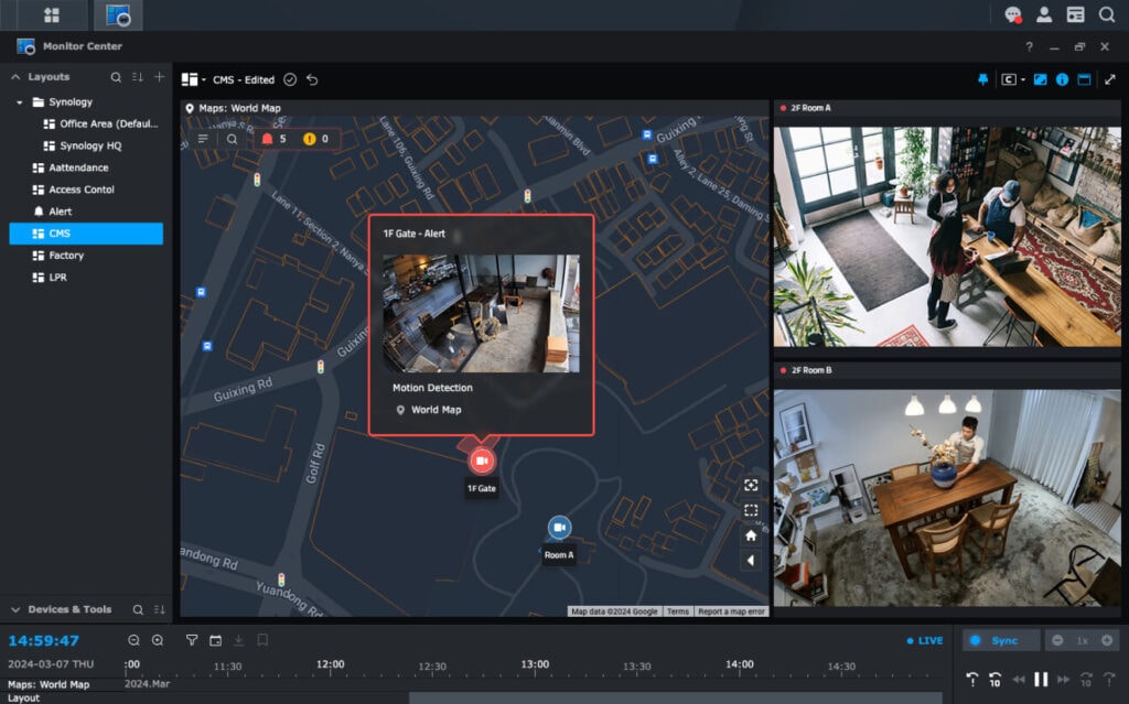 synology bewaking detailaanzicht