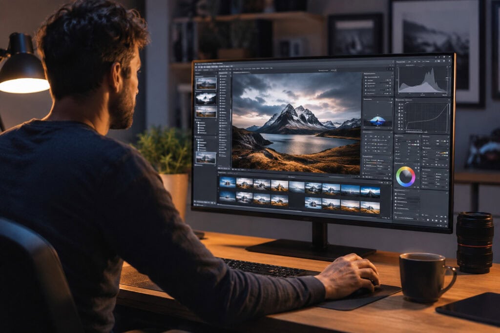 monitor groot werkoppervlak voor creatief werk