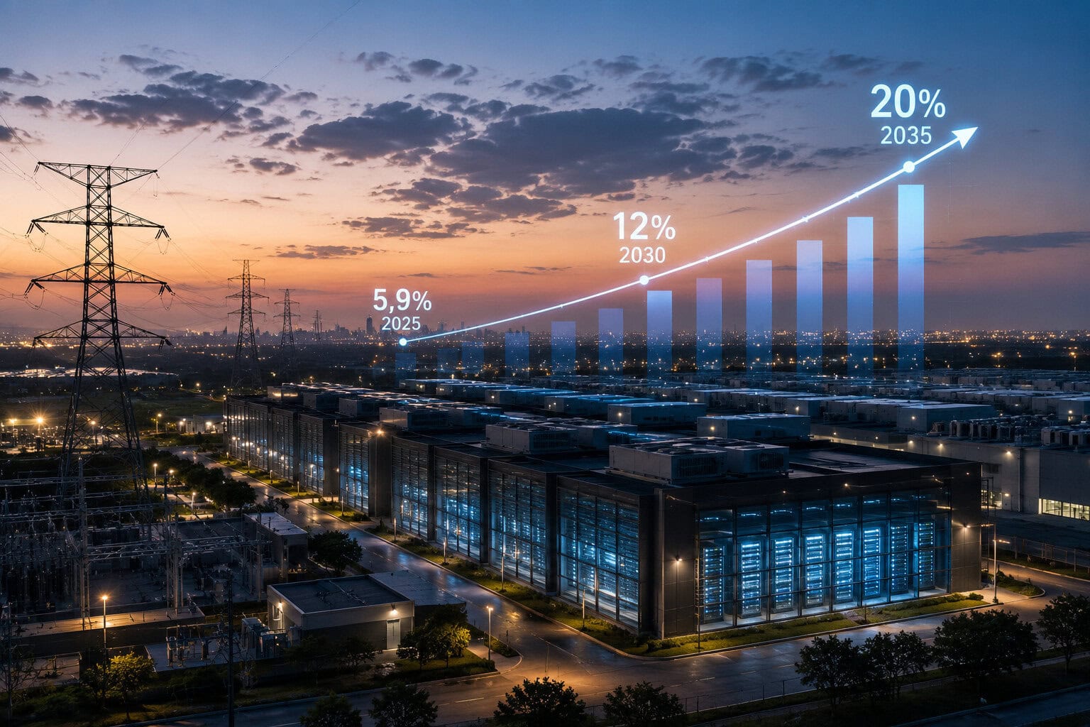 Cover voor Nieuwe prognose: AI verdubbelt energieverbruik van datacenters