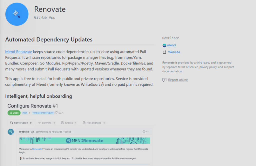 Docker update met Renovate - GitHub-app