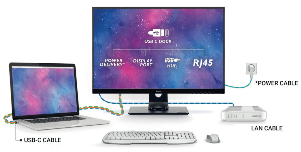 monitor met USB-C dock voor minder kabels nette werkplek