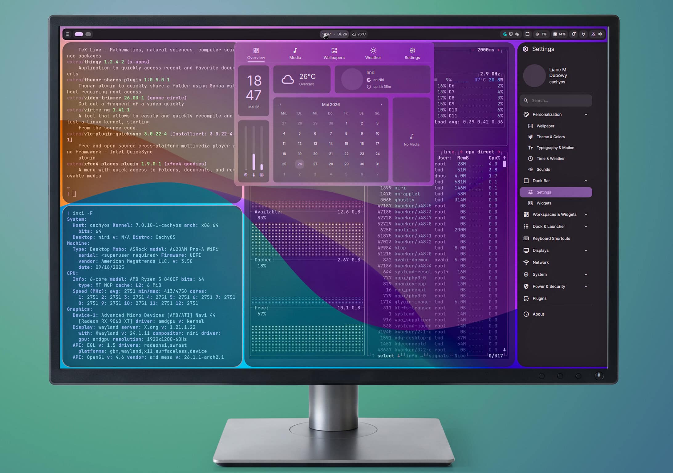 Cover voor DankMaterialShell: goed geïntegreerde Linux-desktop met Niri