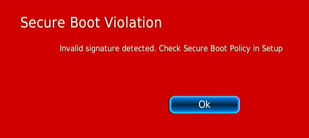 sebo-inl_Secure Boot violation opstarten probleem UEFI