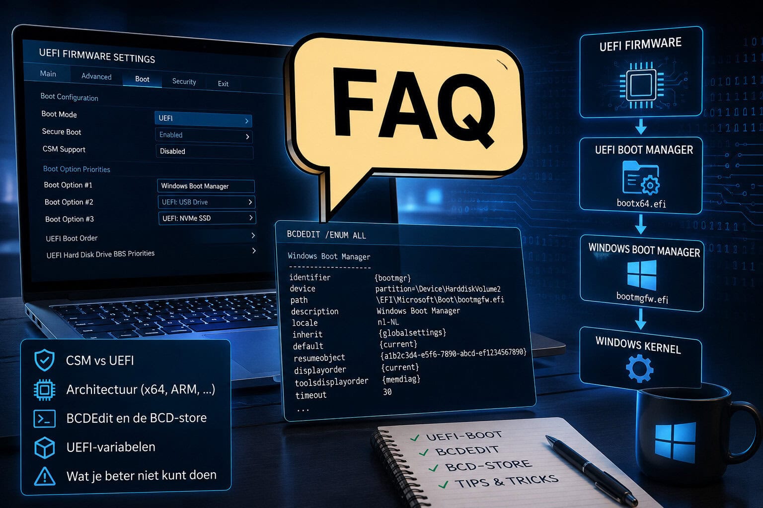 Cover voor FAQ: Zo start Windows via UEFI