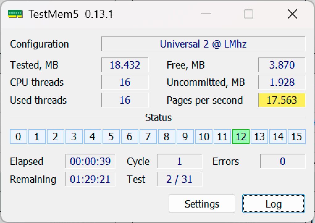 De Windows-tool TestMem5 voor RAM controleren.