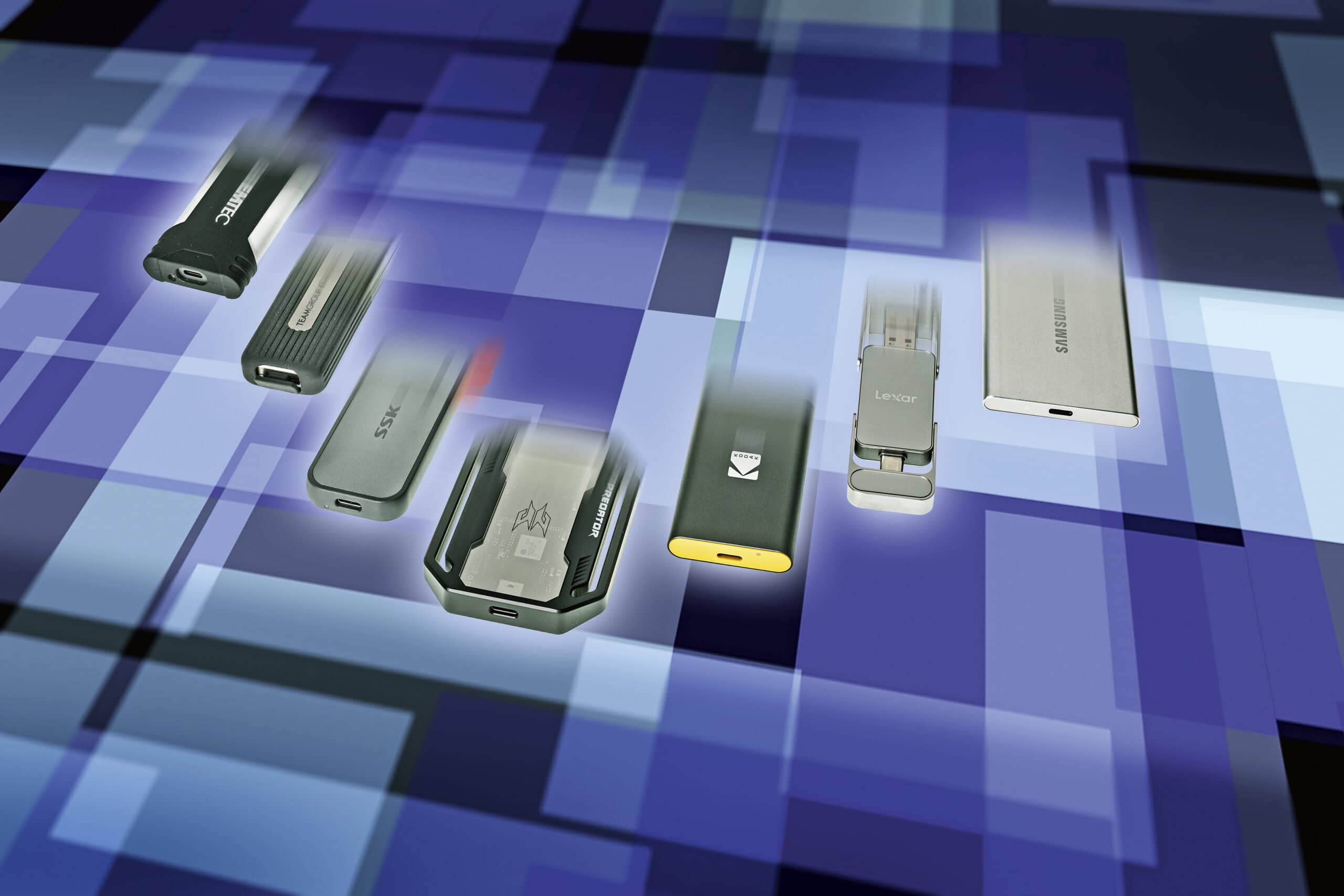review van acht snelle USB-SSD&rsquo;s met 1 & 2 TB opslag