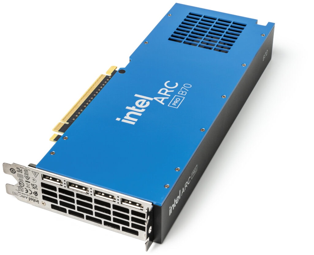 Intel Arc Pro B70 twee slots dik