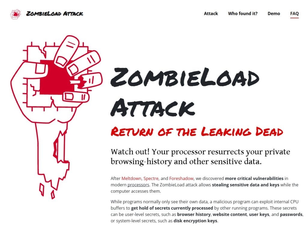 security ZombieLoad CPU beveiliging