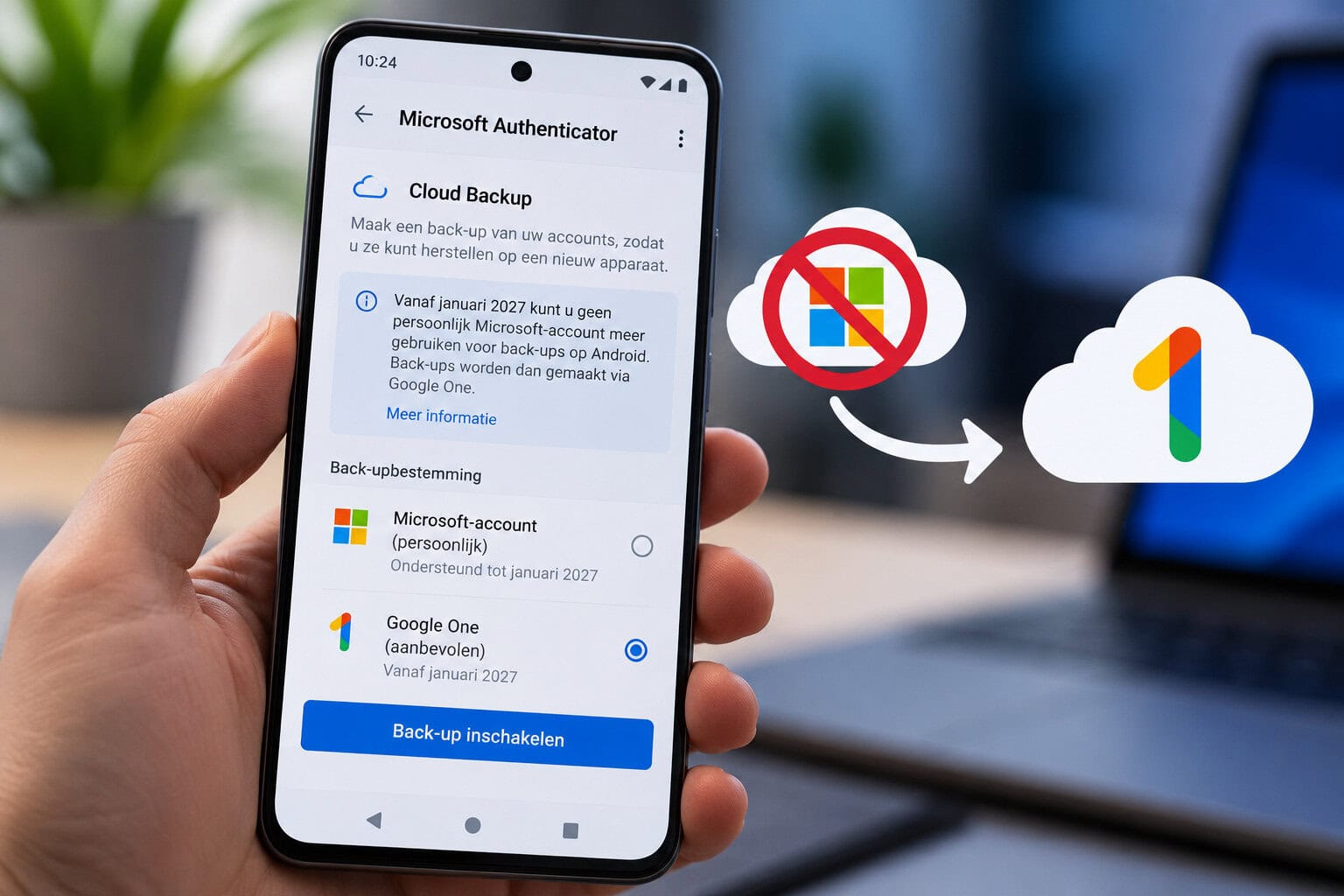 Cover voor Microsoft gooit de back-up van Authenticator op de schop