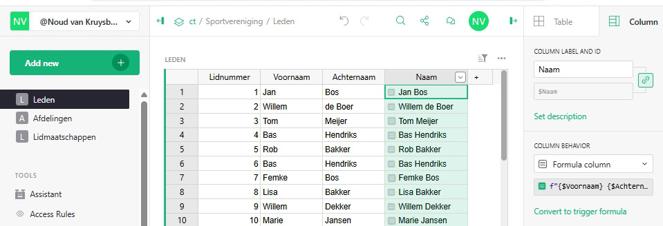 hulpkolom voor gekoppelde tabellen