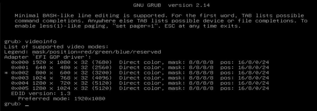 bootmenu resolutie Linux Grub te klein